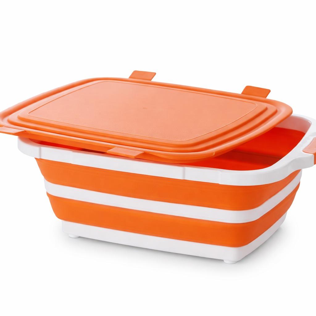 8L Collapsible BBQ Prep Tub with Locking Lid